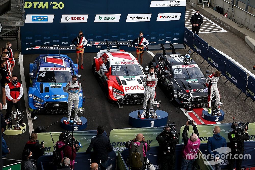 Race winner Ren&eacute; Rast, Audi Sport Team Rosberg, Robin Frijns, Audi Sport Team Abt Sportsline, Ferdinand Habsburg, Audi Sport Team WRT