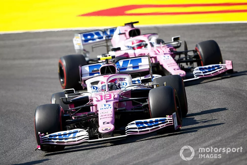 Lance Stroll, Racing Point RP20, Sergio Perez, Racing Point RP20