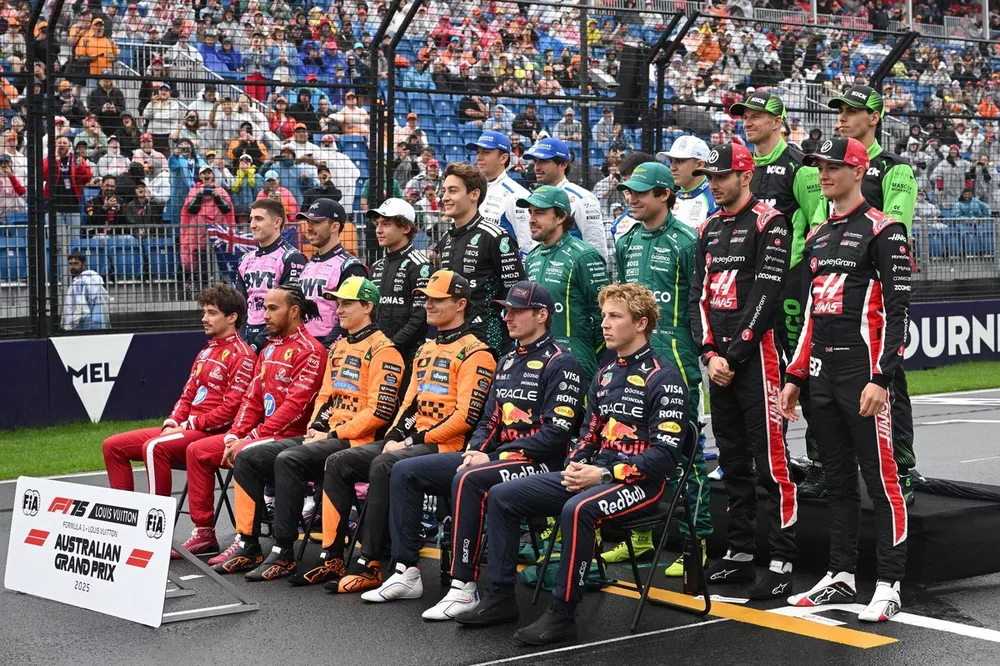 F1-coureurs groepsfoto