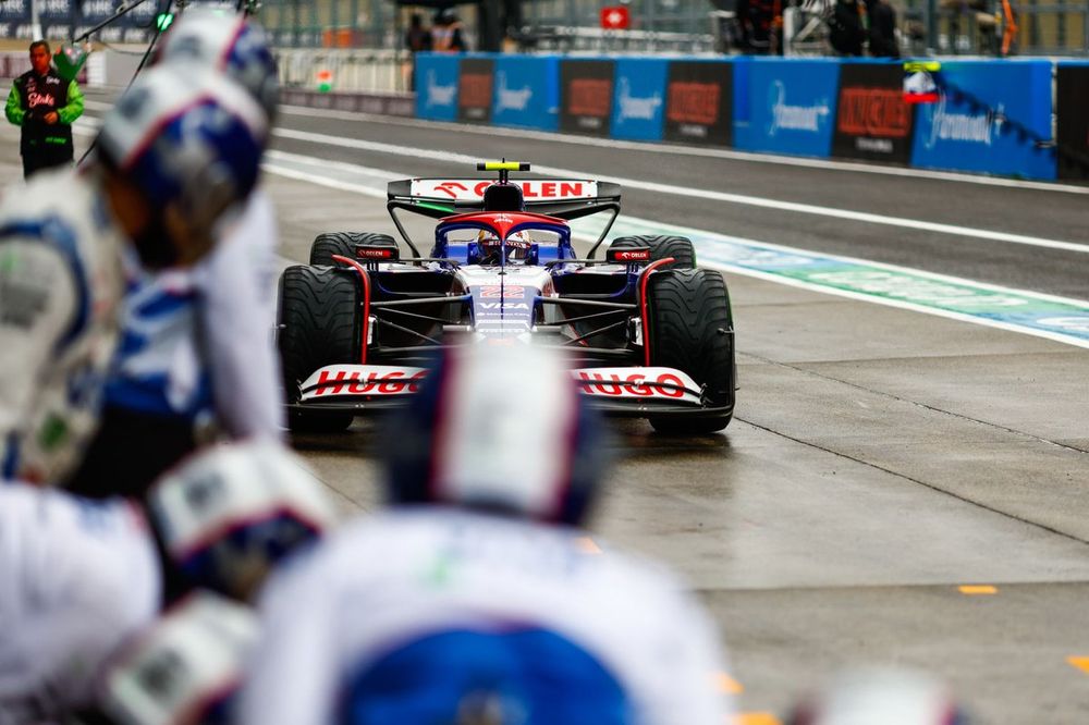 Yuki Tsunoda, RB F1 Team VCARB 01, in the pit lane