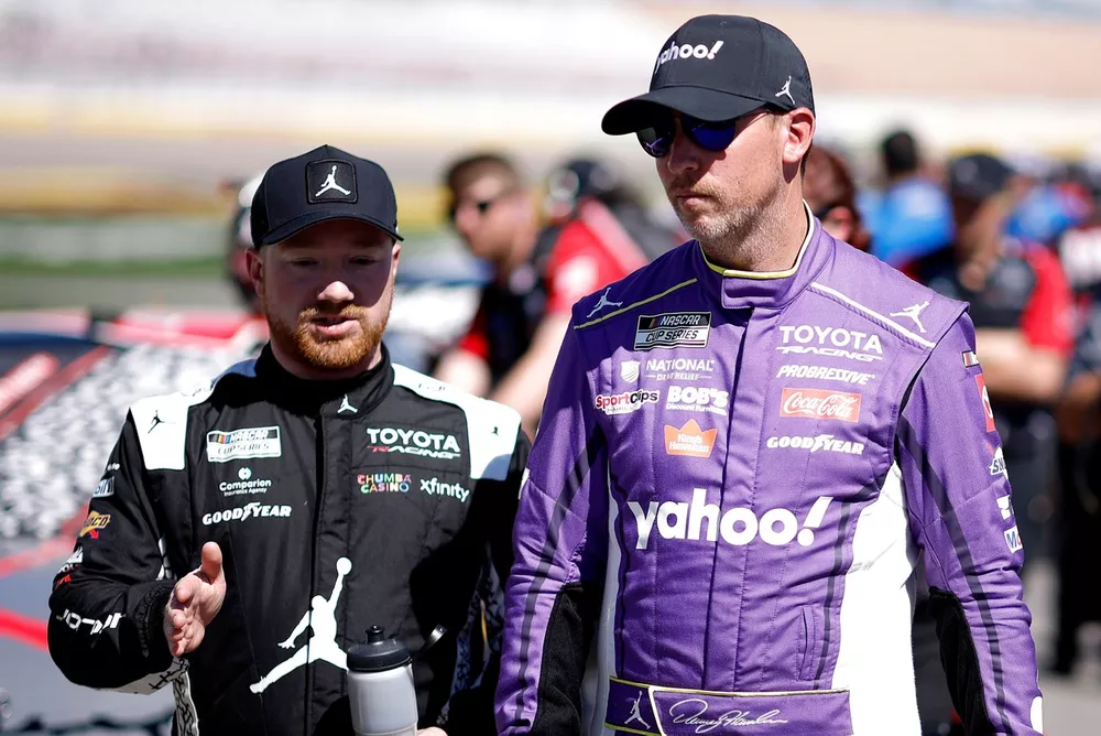 Tyler Reddick, No. 45 23XI Racing Toyota; Denny Hamlin, No. 11 Joe Gibbs Racing Toyota