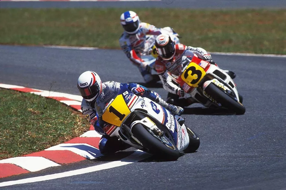 Eddie Lawson, Wayne Rainey, Kevin Schwantz, Goiania Brasil 1989