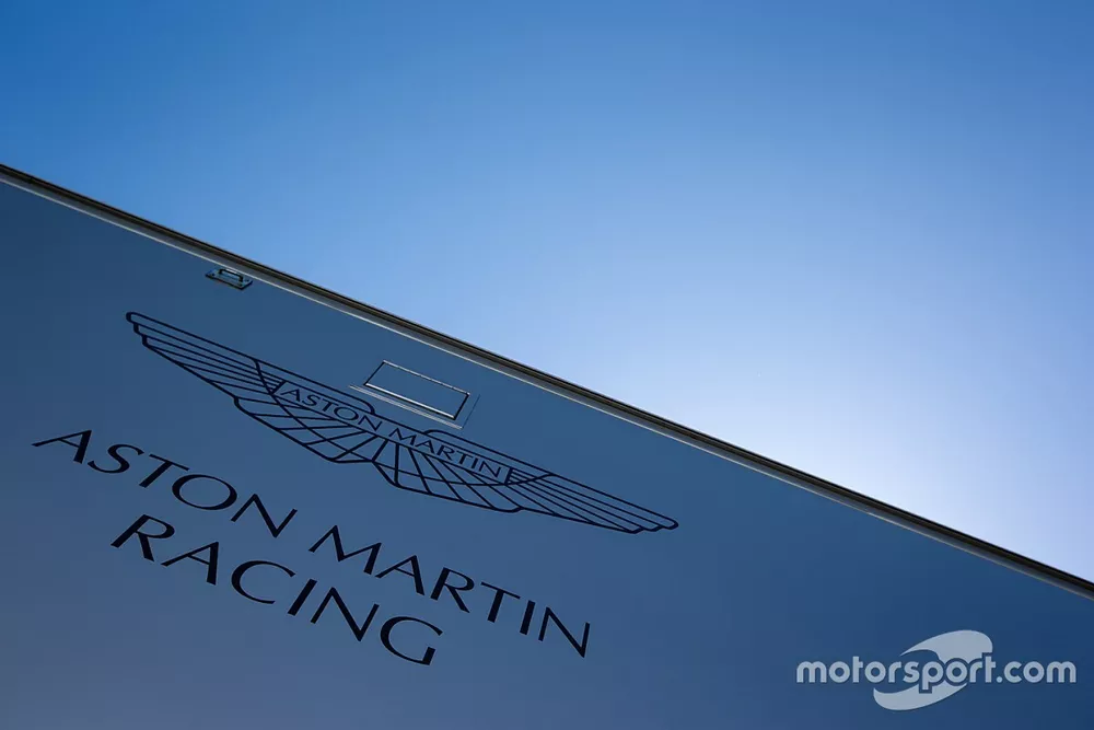 Aston Martin Racing transporter and logo / signage