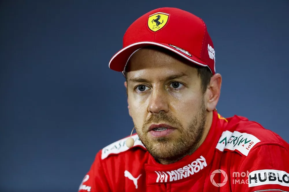 Sebastian Vettel, Ferrari en la conferencia de prensa 