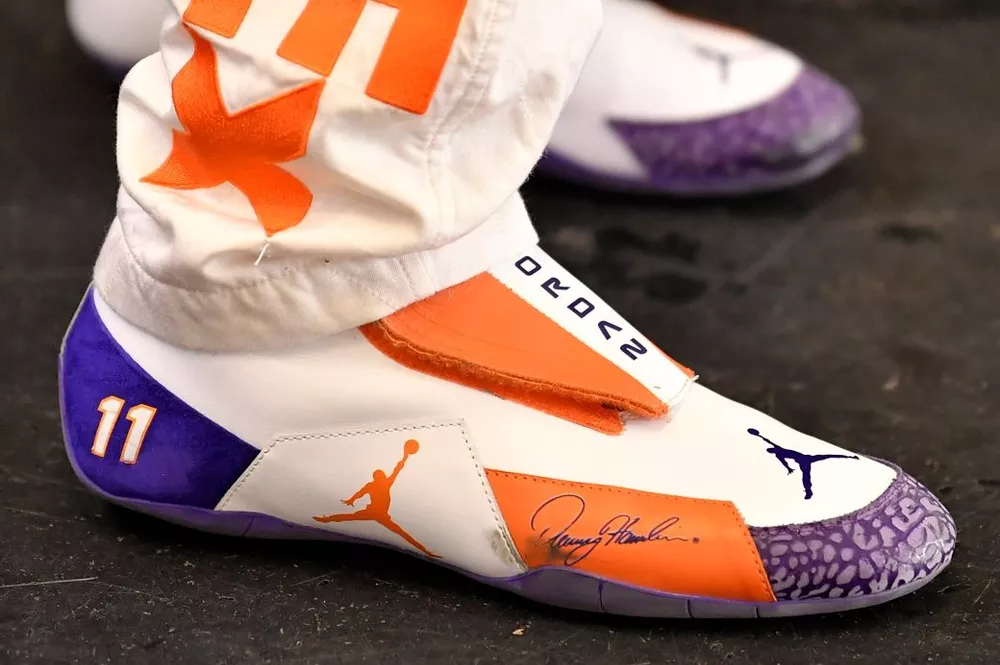 Schuhe von Denny Hamlin, Joe Gibbs Racing
