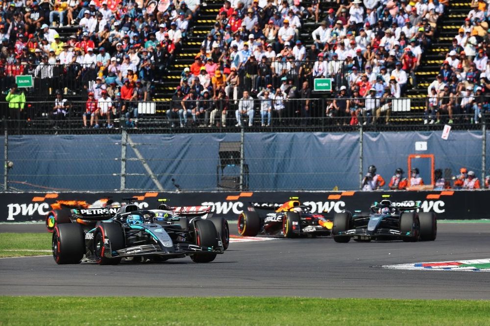 George Russell, Mercedes, Andrea Kimi Antonelli, Mercedes, Yuki Tsunoda, Red Bull Racing