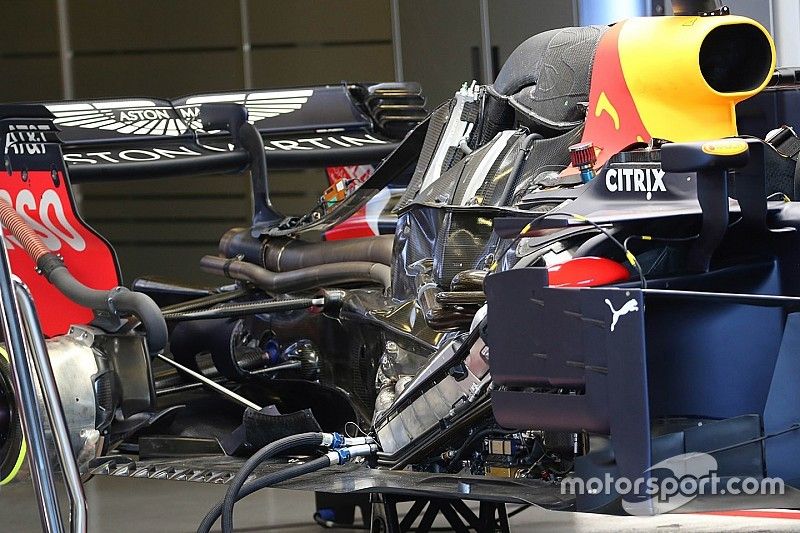 Detalle del motor del Red Bull Racing RB14