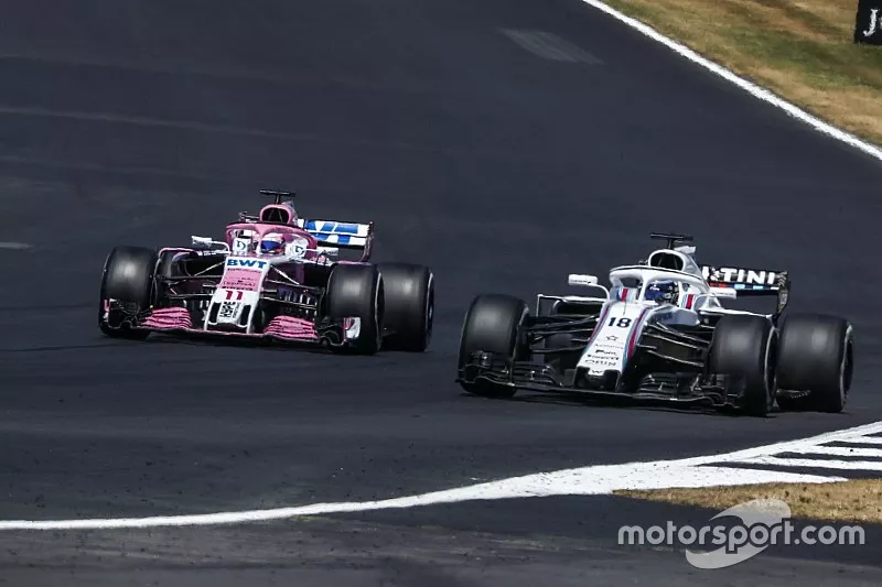 Sergio Perez, Force India VJM11 en Lance Stroll, Williams FW41