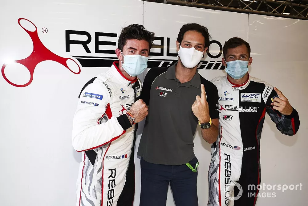 Ganadores de la pole #1 Rebellion Racing Rebellion R-13: Bruno Senna, Gustavo Menezes, Norman Nato