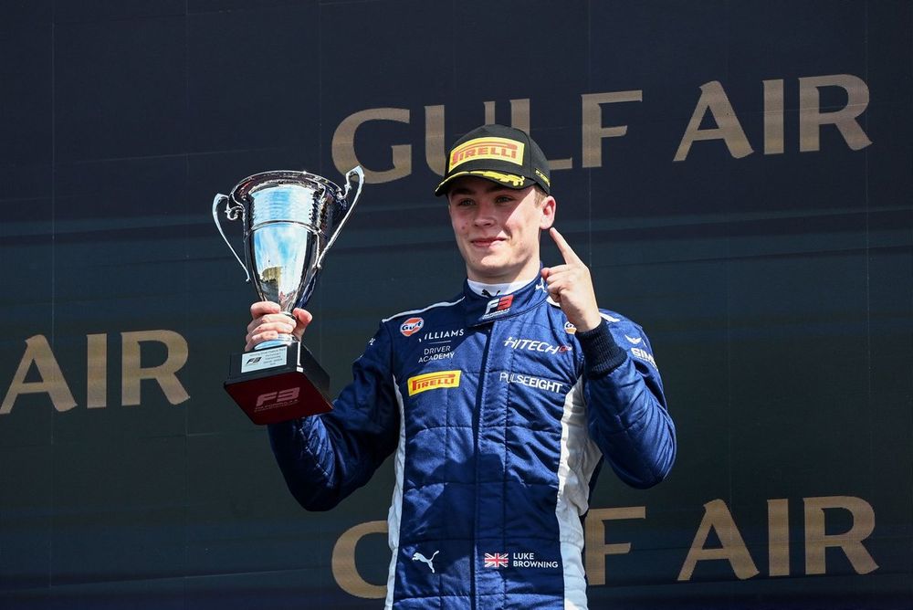 Luke Browning, Hitech Pulse-Eight, 1st position, on the podium