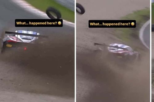 En tres ruedas, de costado y a toda velocidad: este expiloto de F1 hace la salvada del a&ntilde;o