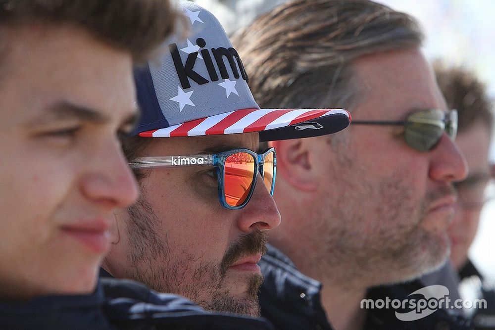 Lando Norris, Fernando Alonso, Zak Brown, United Autosports