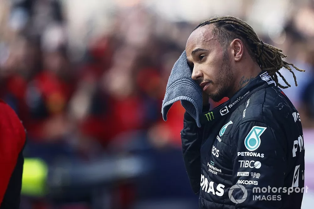 Lewis Hamilton, Mercedes-AMG, 3rd position, in Parc Ferme