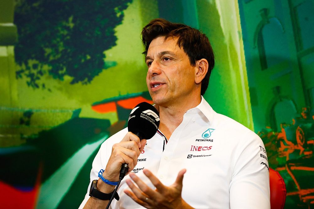Toto Wolff, Team Principal and CEO, Mercedes AMG, in a press conference