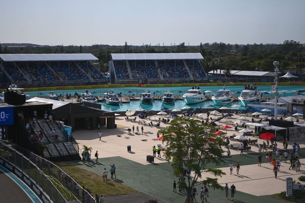 The artificial marina created at the circuit