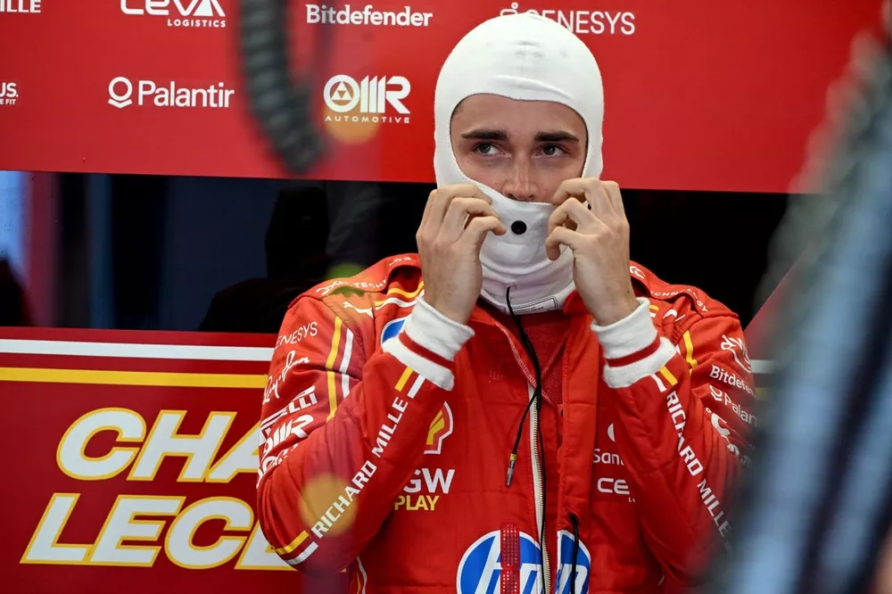Charles Leclerc, Scuderia Ferrari, in the garage 