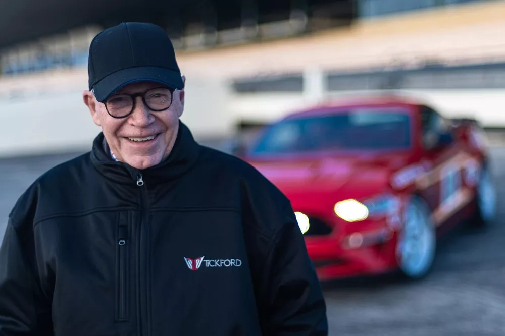 Allan Moffat with the Tickford Trans-Am Mustang