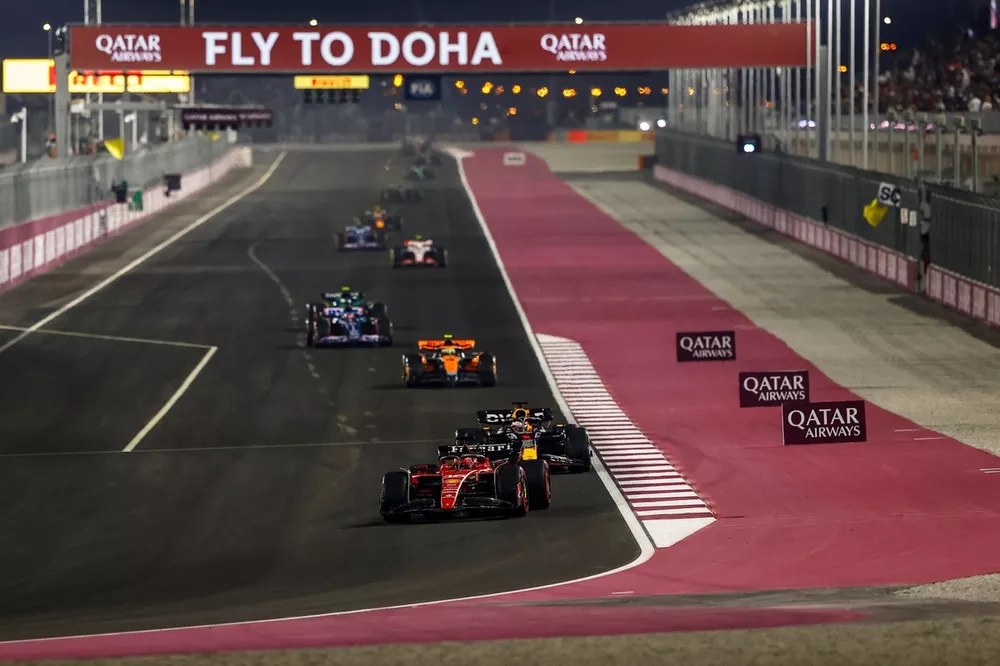 Charles Leclerc, Ferrari SF-23, Max Verstappen, Red Bull Racing RB19, Lando Norris, McLaren MCL60