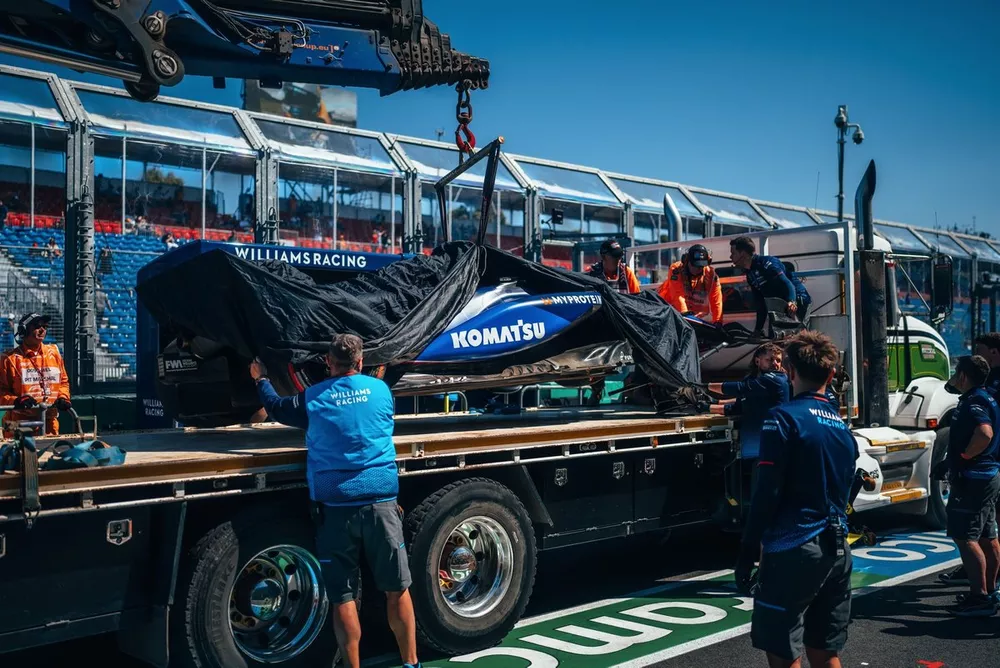 La Williams FW46 endommag&eacute; d'Alexander Albon