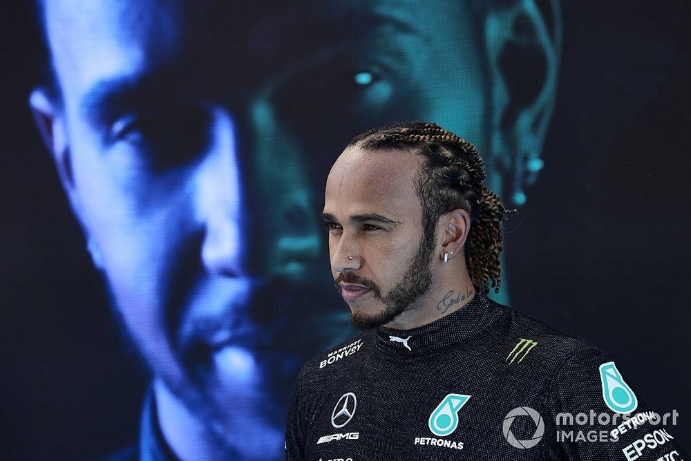 Lewis Hamilton, Mercedes, in Parc Ferme after securing his 100th F1 pole position