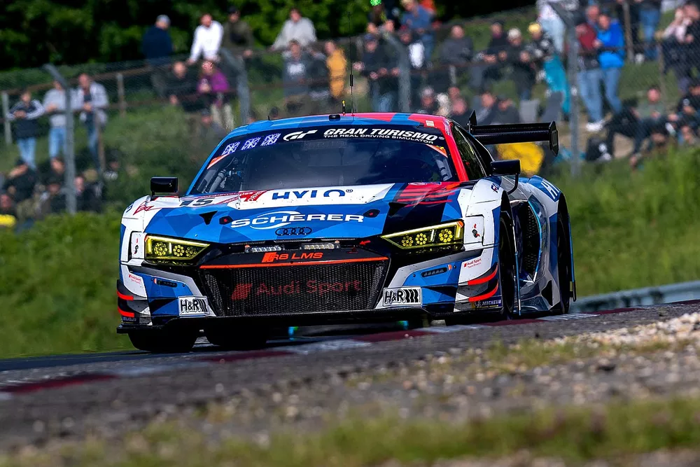 #15 Audi Sport Team Phoenix Audi R8 LMS GT3 Evo 2: Kelvin van der Linde, Dries Vanthoor, Fr&eacute;d&eacute;ric Vervisch, Robin Frijns