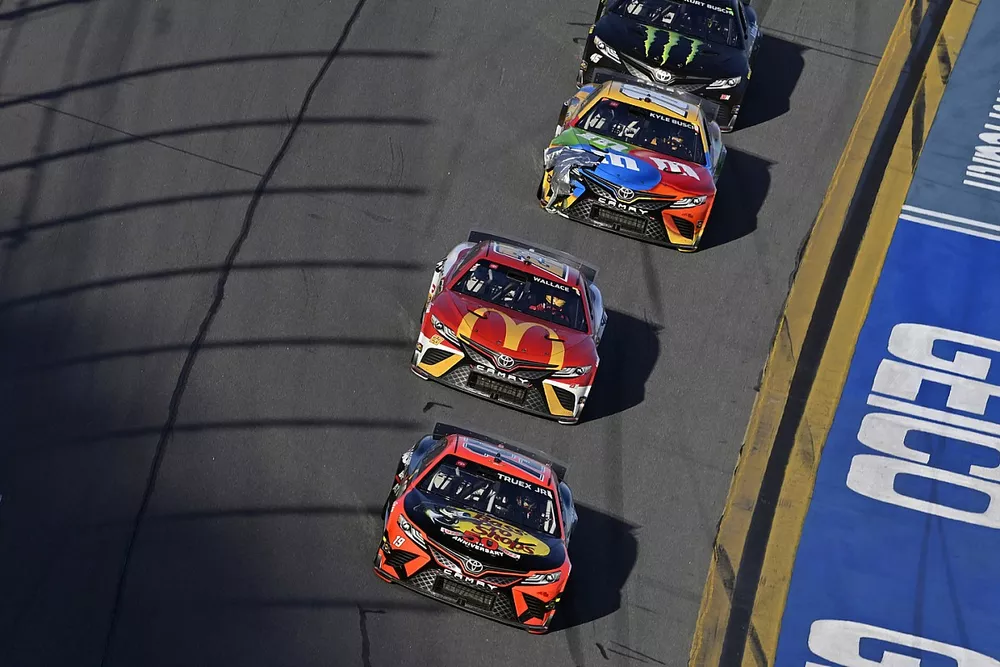 Martin Truex Jr., Joe Gibbs Racing, Toyota Camry Bass Pro Shops and Bubba Wallace, 23XI Racing, Toyota Camry McDonald's