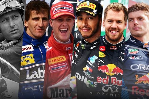 Verstappen e outros pilotos com quatro mundiais de F1 (ou mais)