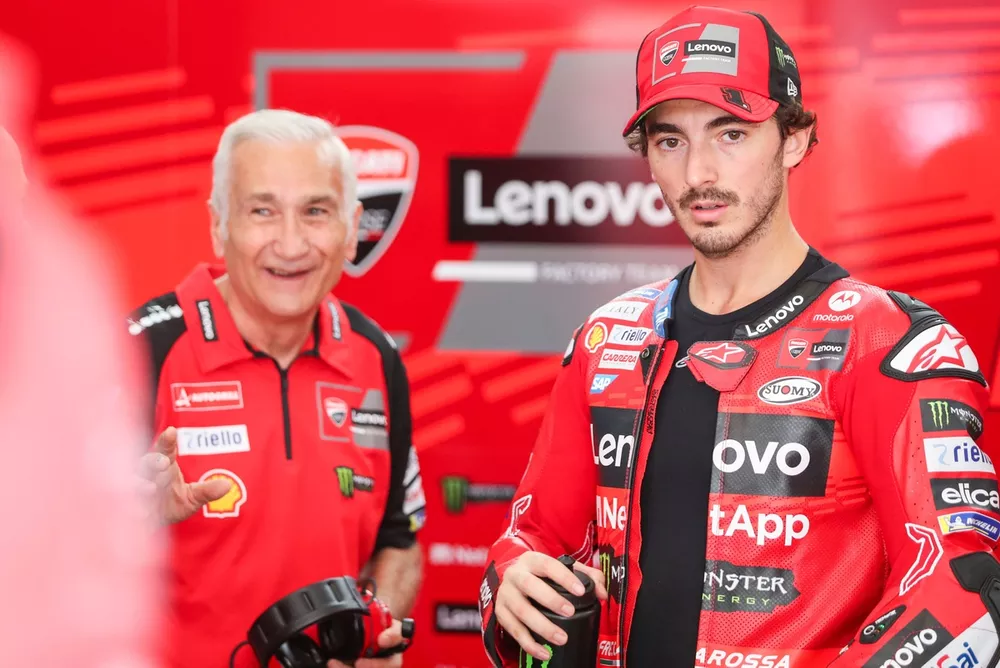 Francesco Bagnaia, Ducati Team, Davide Tardozzi, Team manager Ducati Team