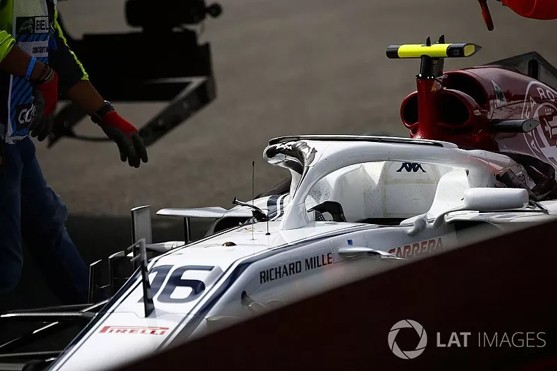 Charles Leclerc, Sauber C37, start kazası sonrası