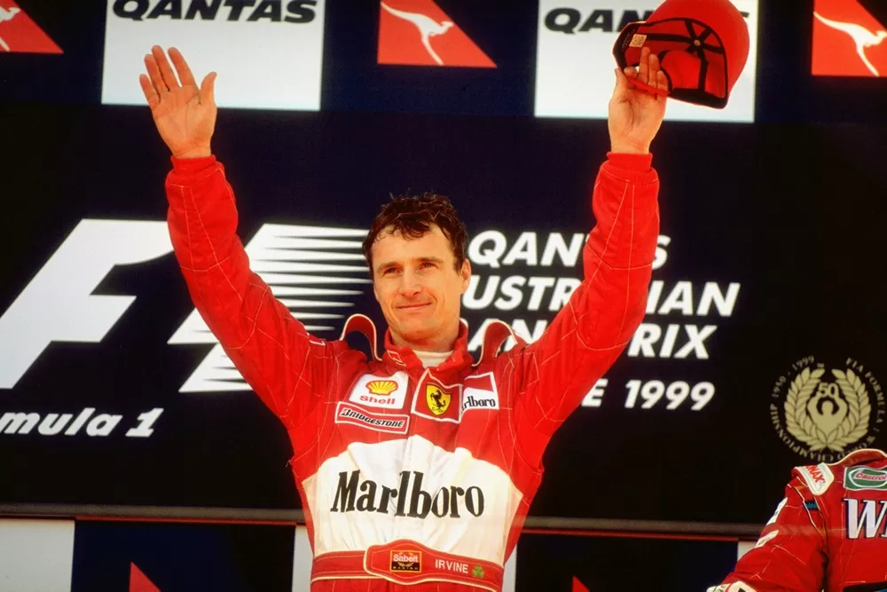 Race winner Eddie Irvine, Ferrari 