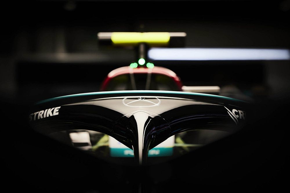 Halo on the car of Valtteri Bottas, Mercedes W12