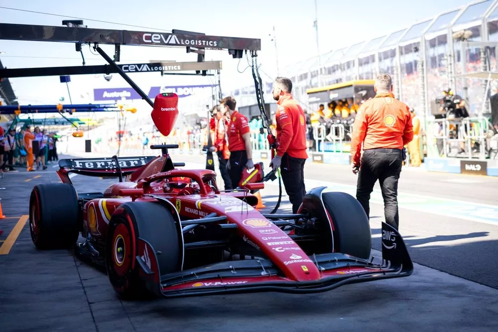 Charles Leclerc, Ferrari SF-24, in the pit lane