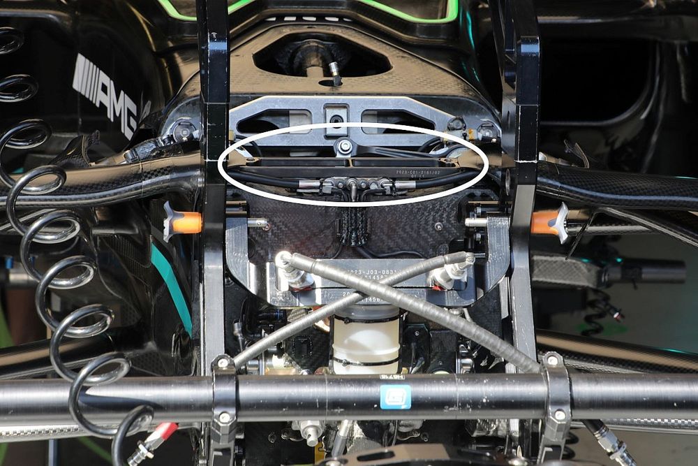 Mercedes W14 detalle frontal