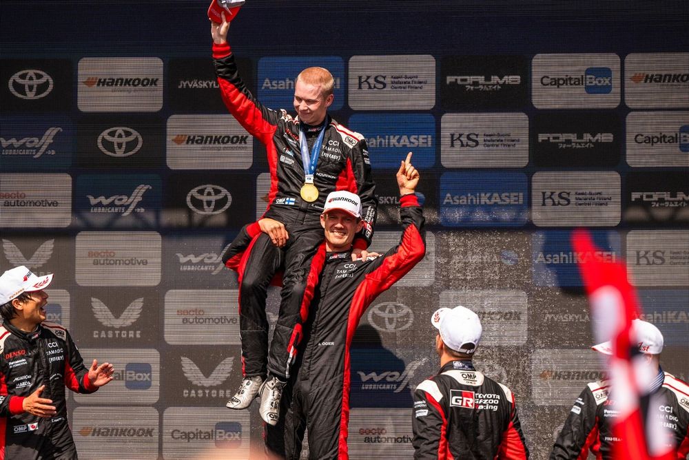Podium: Winner Kalle Rovanperä, Toyota Gazoo Racing WRT, third place Sébastien Ogier, Toyota Gazoo Racing WRT