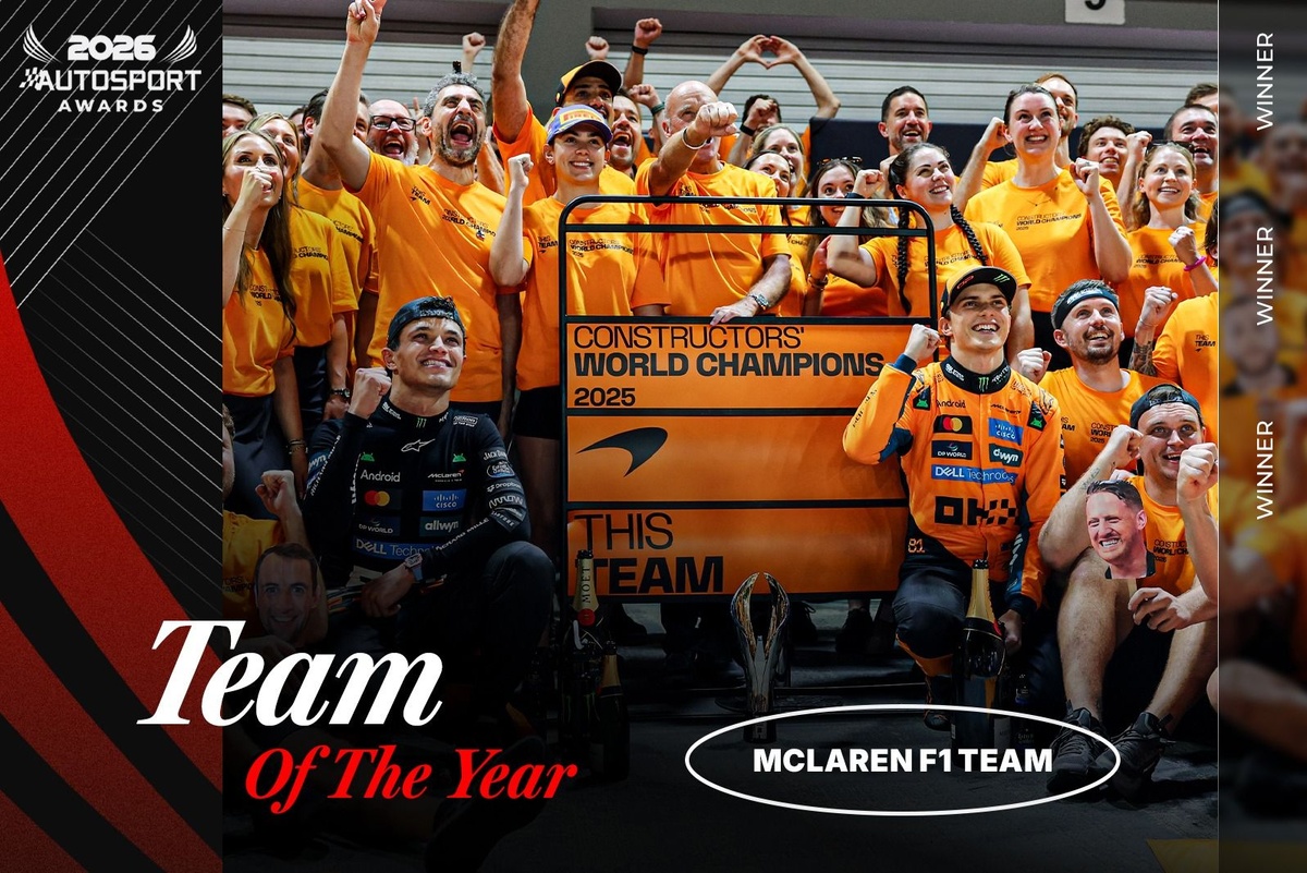 McLaren F1 team wins inaugural Autosport Team of the Year Award