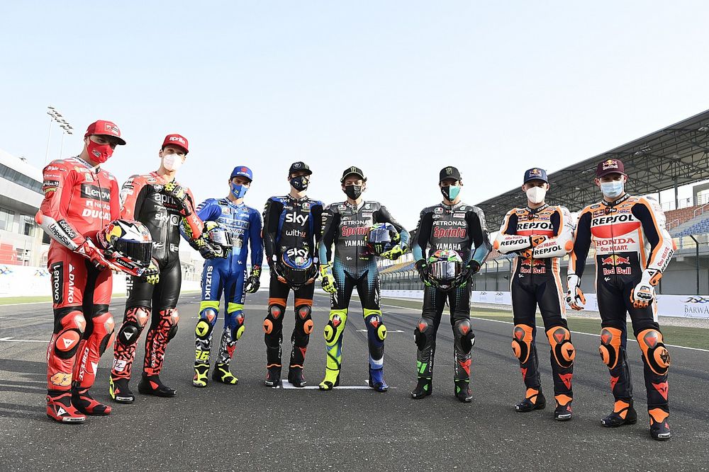 Jack Miller, Ducati Team, Lorenzo Savadori, Aprilia Racing Team Gresini, Joan Mir, Team Suzuki MotoGP, Luca Marini, Esponsorama Racing, Valentino Rossi, Petronas Yamaha SRT, Franco Morbidelli, Petronas Yamaha SRT, Pol Espargar&oacute;, Repsol Honda Team, Stefan Bradl, Repsol Honda Team