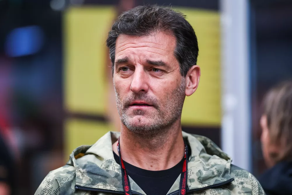 Mark Webber in the paddock