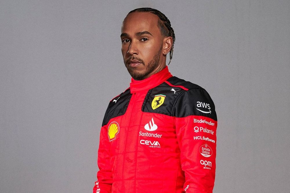 Lewis Hamilton con Ferrari (montaje)