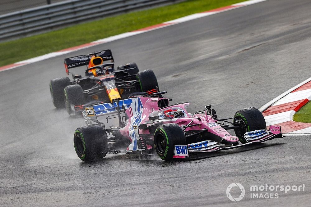 Sergio Perez, Racing Point RP20, Max Verstappen, Red Bull Racing RB16