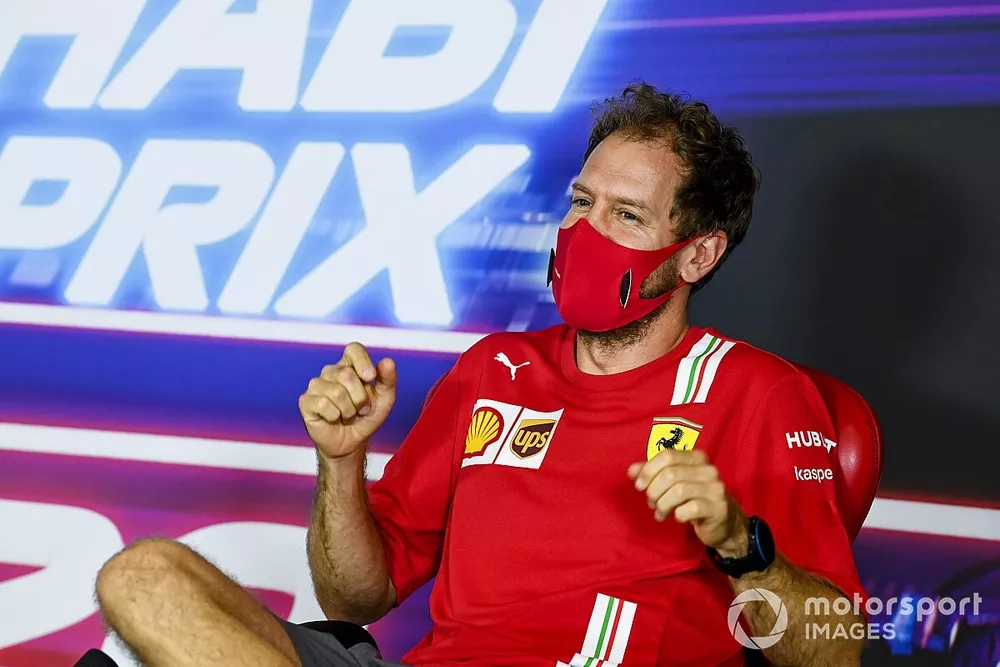 Sebastian Vettel, Ferrari en la conferencia de prensa