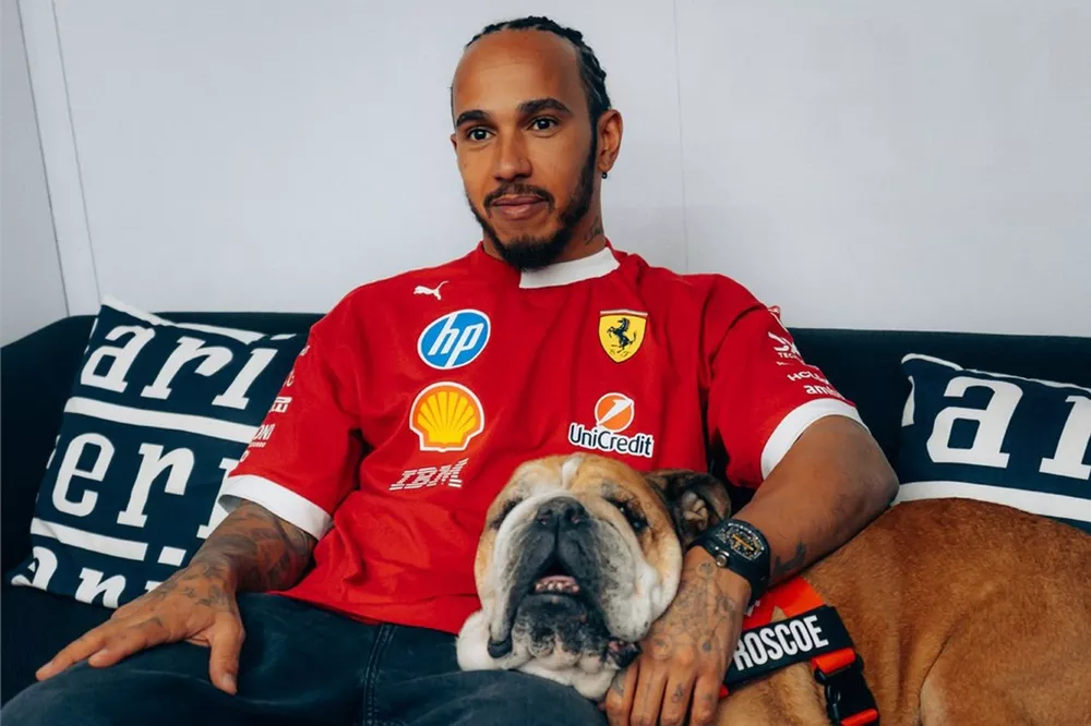 Lewis Hamilton, Ferrari with Roscoe