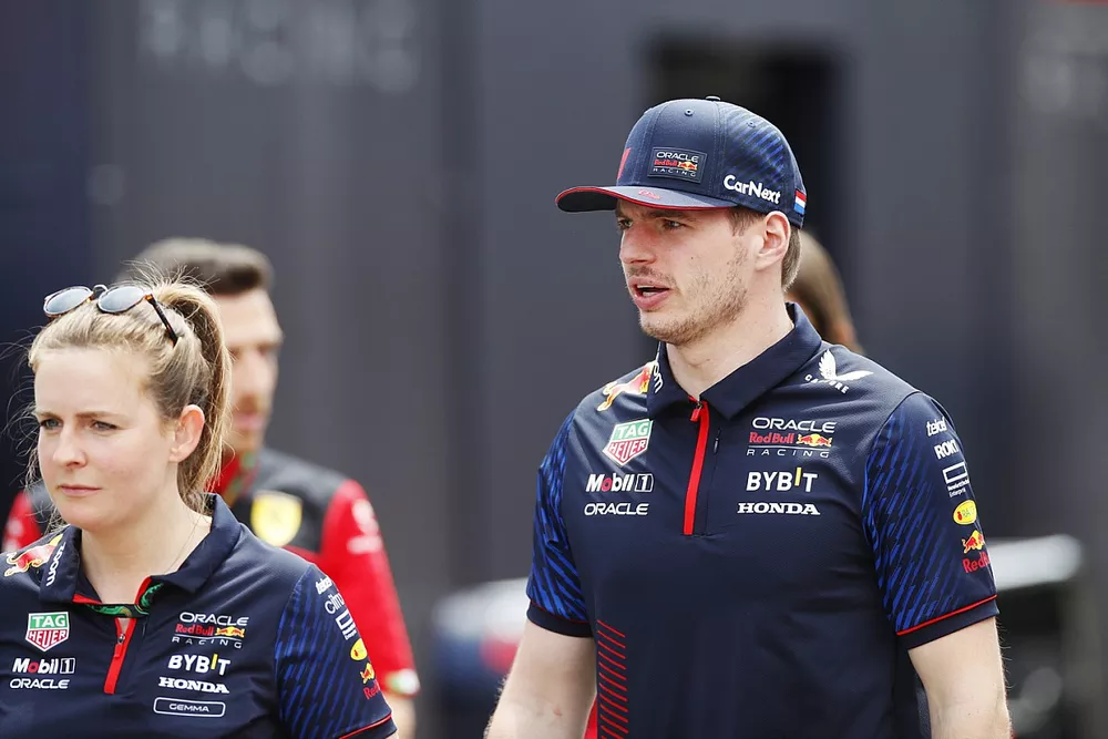 Max Verstappen, Red Bull Racing, in the paddock