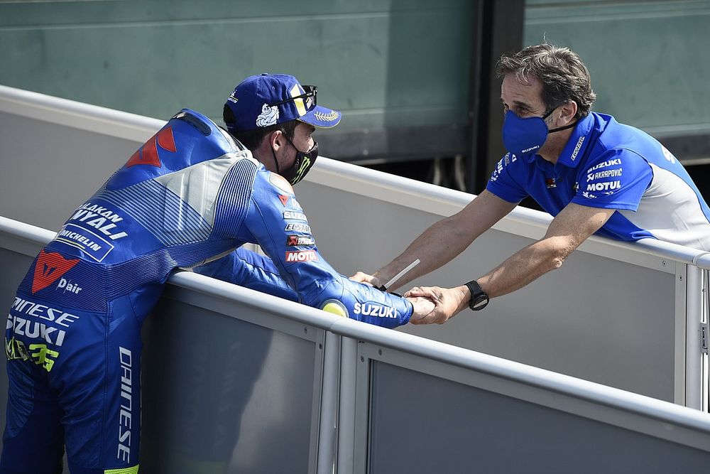 Segundo lugar Joan Mir, Team Suzuki MotoGP, Davide Brivio