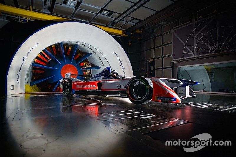 Mahindra Formula E car in the Pininfarina wind tunnel