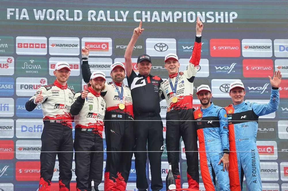 Sami Pajari, Marko Salminen, Toyota Gazoo Racing WRT2 Toyota GR Yaris Rally1, Oliver Solberg, Elliott Edmondson, Toyota Gazoo Racing WRT Toyota GR Yaris Rally1, Adrien Fourmaux, Alexandre Coria, Hyundai World Rally Team Hyundai i20 N Rally1