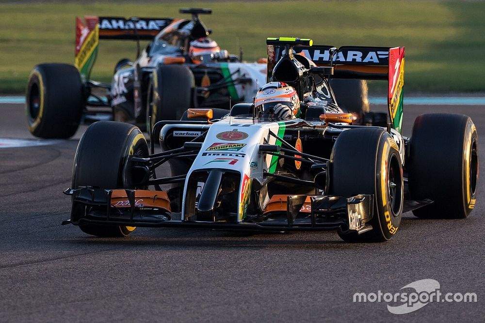 Sergio Pérez, Sahara Force India F1 VJM07 lidera a  su compañero  Nico Hulkenberg, Sahara Force Indi