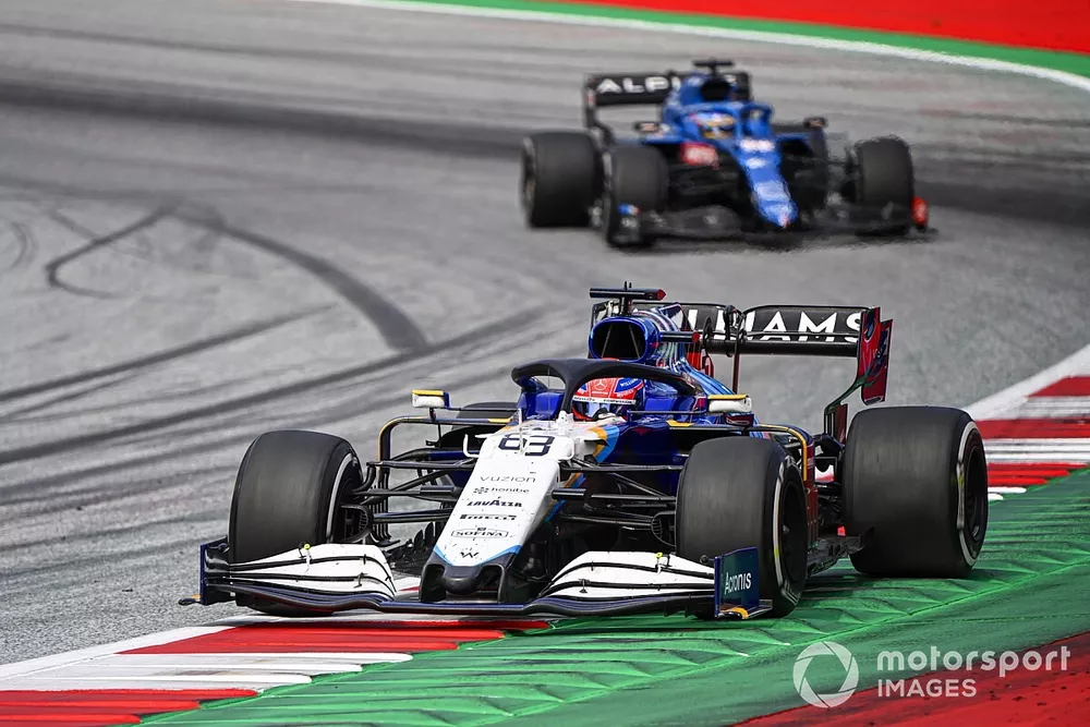 George Russell, Williams FW43B, Fernando Alonso, Alpine A521