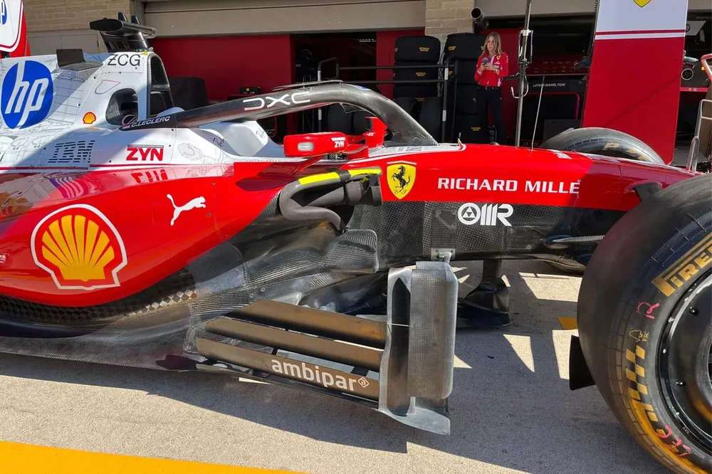 Les pontons de la Ferrari SF-26 à Austin