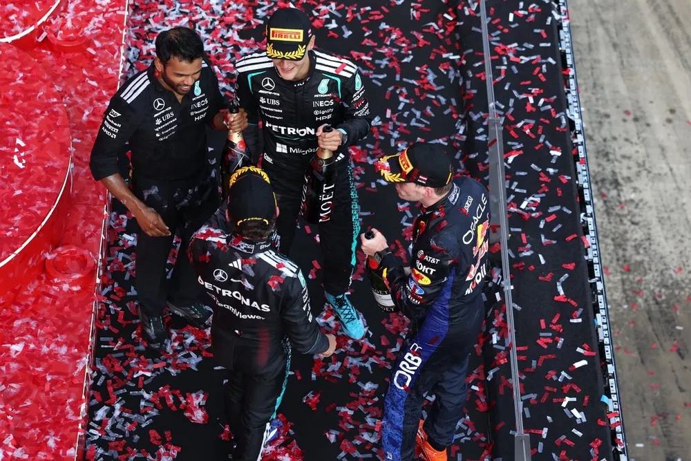 Andrea Kimi Antonelli, Mercedes, Max Verstappen, Red Bull Racing, George Russell, Mercedes