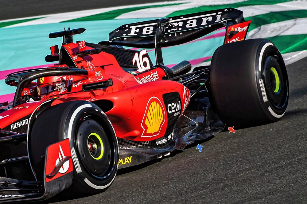 Ferrari SF-23 nieuwe vloerrand